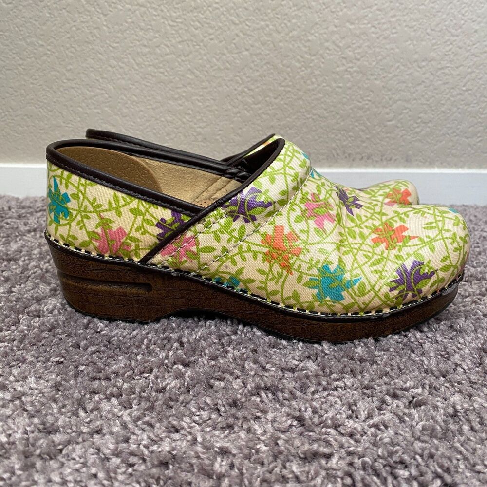 DANSKO Vegan Floral Pro Fabric Starburst Medical Nurse Mules Clogs Size 37/6.5-7 - Picture 3 of 12